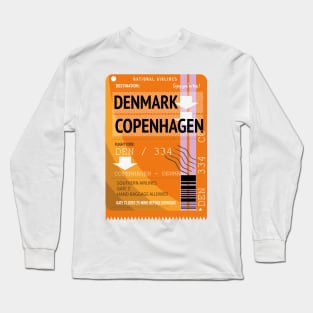 Denmark Copenhagen travel ticket Long Sleeve T-Shirt